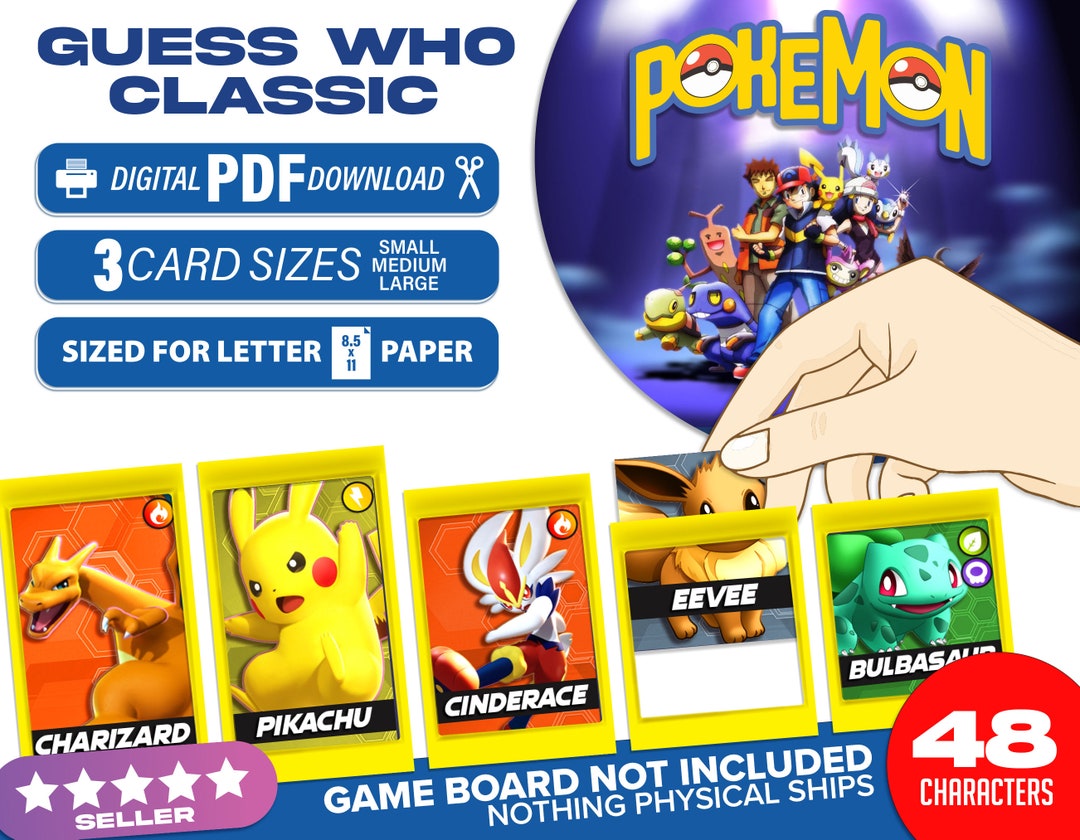 Pokemon Guess Who Digital Download Printable Game Pieces - Etsy