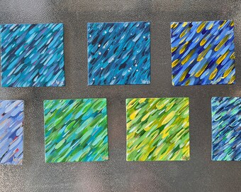 4" Brushstroke Mini canvas panels - Seattle sport themed