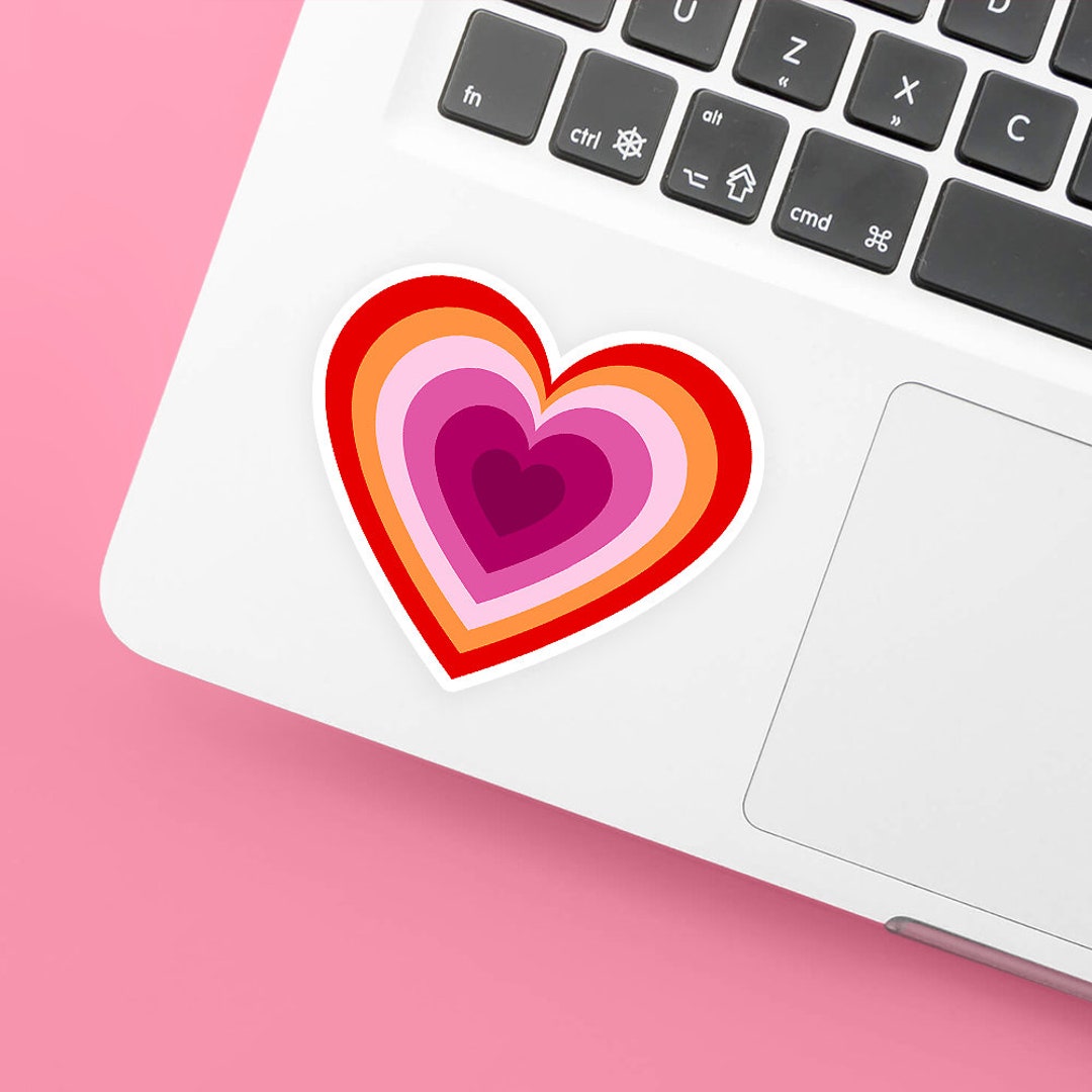 Lesbian Pride Heart Sticker - Etsy