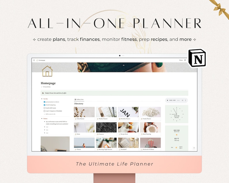 Life Planner for Notion, All-In-One Notion Template, Personal Planner for Notion, All-In-One Notion Planner, Aesthetic Notion Template 