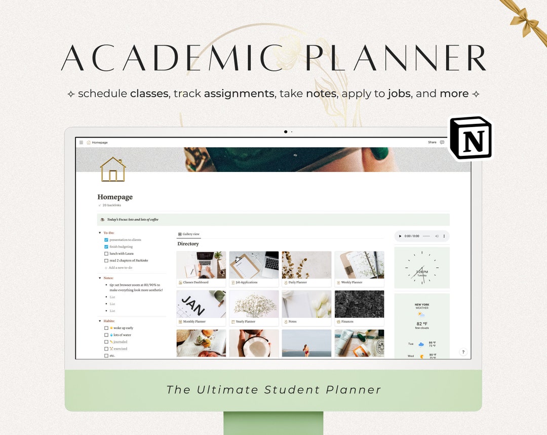 Student Notion Template, College Notion Template, Assignment Tracker Student Notion Template, College Notion Template, Assignment Tracker