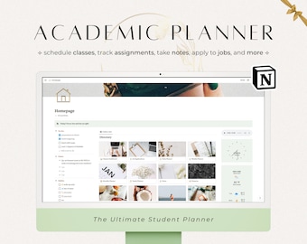 Student Notion Template, College Notion Template, Assignment Tracker for School, Notion Planner for Students, Notion Template for College