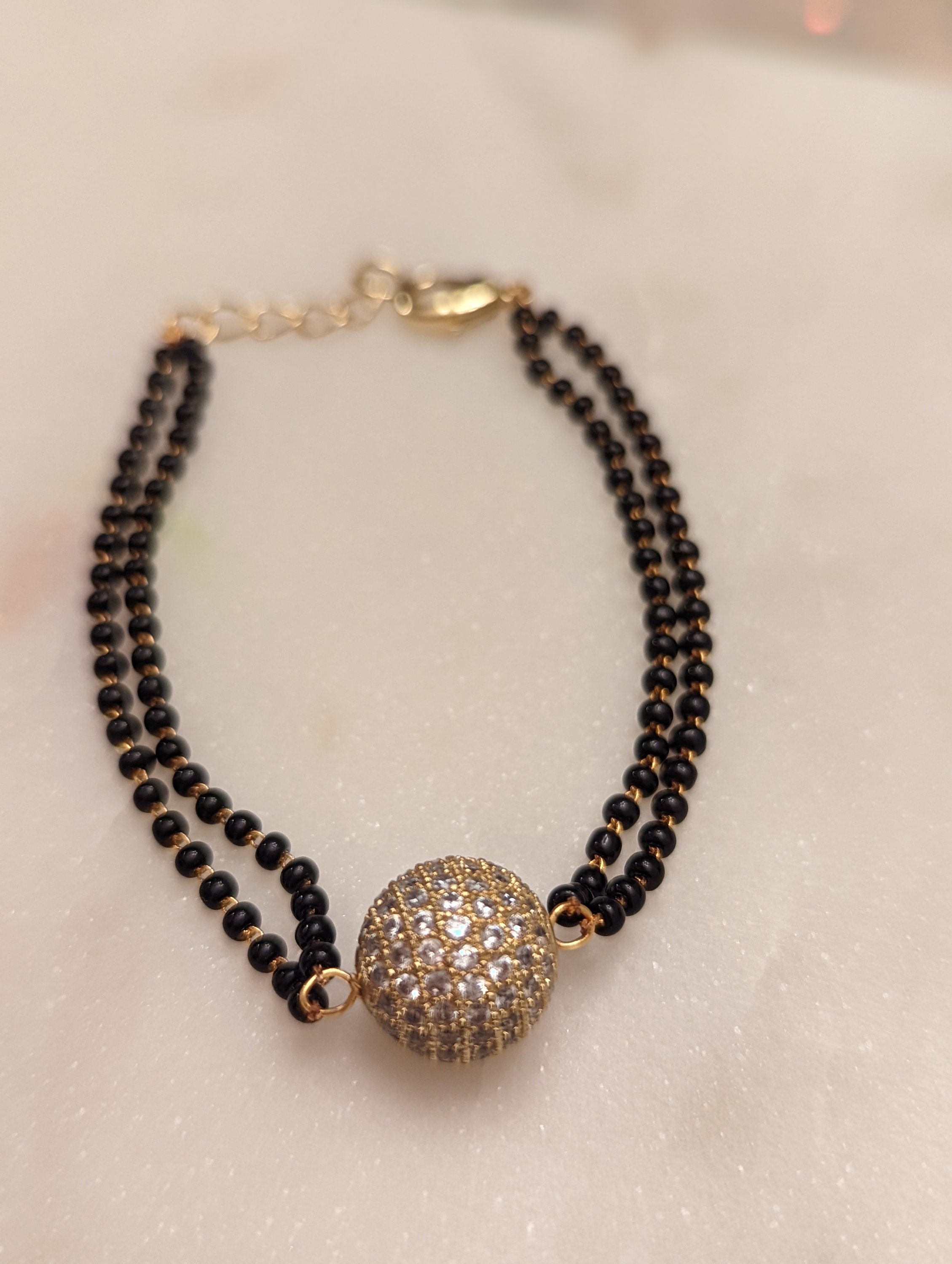 Mangalsutra Bracelet/ Indian Jewelry/ Gold Bracelet/ Indian Gold Bracelet/mangalsutra  Bracelet/ Indian Wedding Jewelry/ Nazarbattu - Etsy