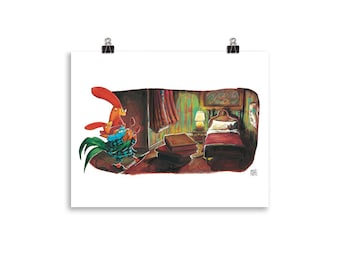 Interrupting Chicken &quot;It Was Bedtime&quot; Unframed Poster