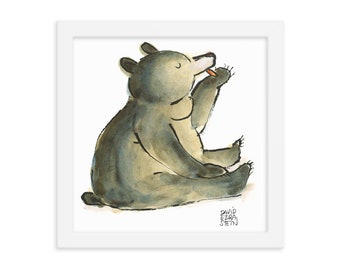 Honey "Licking his paws" Framed Poster