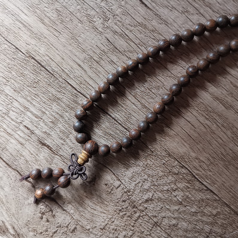 Tibetano 108 6 mm legno di sandalo preghiera perline buddista yoga meditazione mala braccialetto collana immagine 4