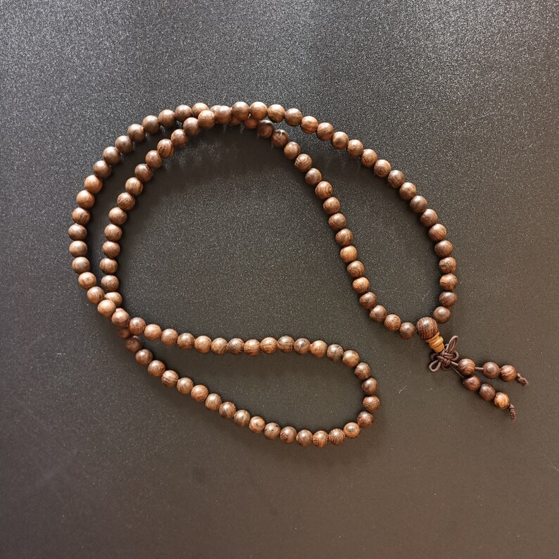 Tibetano 108 6 mm legno di sandalo preghiera perline buddista yoga meditazione mala braccialetto collana immagine 5