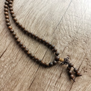 Tibetano 108 6 mm legno di sandalo preghiera perline buddista yoga meditazione mala braccialetto collana immagine 2