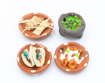 Super Mini Miniature Altar Food Dia De Los Muerto Decor, Mexican Food Comida, Day of the Dead, Ofrenda Nicho Fiesta, Mexican Taco Tamale