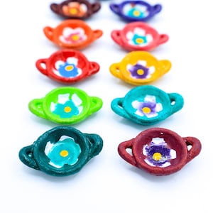 Miniature Bowl De Barro, Clay Ceramic Dishes, Flower Kitchenware, Traditional Altar Mexican, Sculpture Art Kitchen, Fiesta Decor Dishes