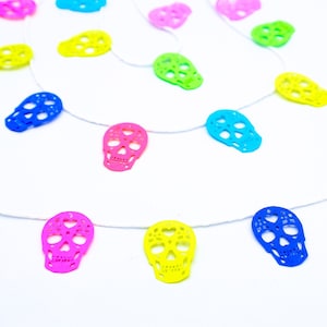 Miniatuur spandoek Calavera Papel Picado, minischedel, Dag van de Doden, Mexicaanse gors, spandoek mini, kleurrijke minivlaggen, altaar Nicho, Fiesta Party