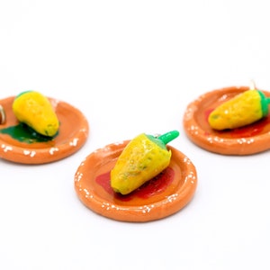 Chili miniature Relleno, autel alimentaire Dia De Los Muerto Decor, cuisine mexicaine Comida, jour des morts, Ofrenda Nicho Fiesta, mexicain, tacos