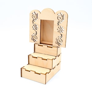 Altar del Día de Muertos, Santuario Nicho, Decoración del Día de los Muertos, Papel Picado, Miniatura Tradicional Mexicana, Altar Retablo, Memorial del Arte en Madera