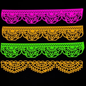 Papel Picado Mini-Dekorpapier, Tag der Toten Miniaturspitze, Ofrenda Ausschnitte, Dia de los Muertos, mexikanische Banner, Karte Scrapbooking