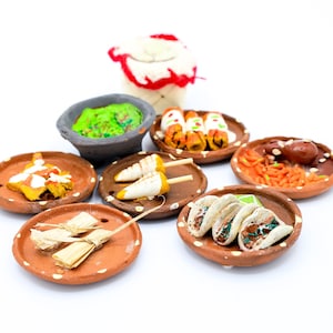 Comida de Altar en Miniatura Día De Los Muertos Decoración, Comida Mexicana, Día de Muertos, Ofrenda Nicho Fiesta, Miniatura Mexicana, Tacos Tamales