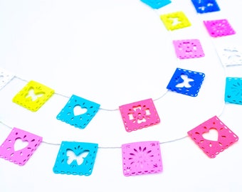 Mini pancarta de papel picado del Día de Muertos, decoración para fiestas mexicanas
