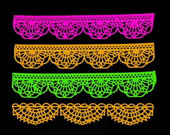 Papel Picado Mini Papel Decorativo, Encaje en Miniatura del Día de Muertos, Recortes de Ofrenda, Día de los Muertos, Estandarte Mexicano, Scrapbooking de Tarjetas