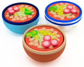 Juguete sensorial de sopa de pozole, llavero con teclado y clic de comida mexicana