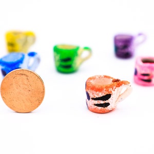 Miniature Clay Mug, Ceramic Mug, Mexican Drink Beverage, Traditional Bebidas, Altar, Sculpture Art, Kitchen Bar, Fiesta Decor, Taza De Barro
