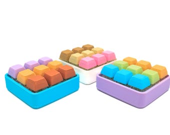 Juguete antiestrés con teclado mecánico de 9 teclas, llavero táctil para aliviar el estrés, decoración de escritorio