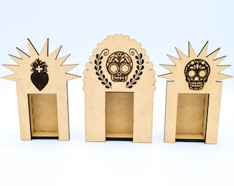 Day of the Dead Altar, Shrine Nicho, Dia de los Muertos Decor, Traditional Mexican Miniature, Altar Box, Retablo, Travel, Wood Art