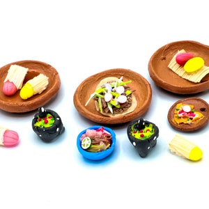 Super Mini Miniature Altar Food Dia De Los Muerto Decor, Mexican Food Comida, Day of the Dead, Ofrenda Nicho Fiesta, Mexican Taco Tamale