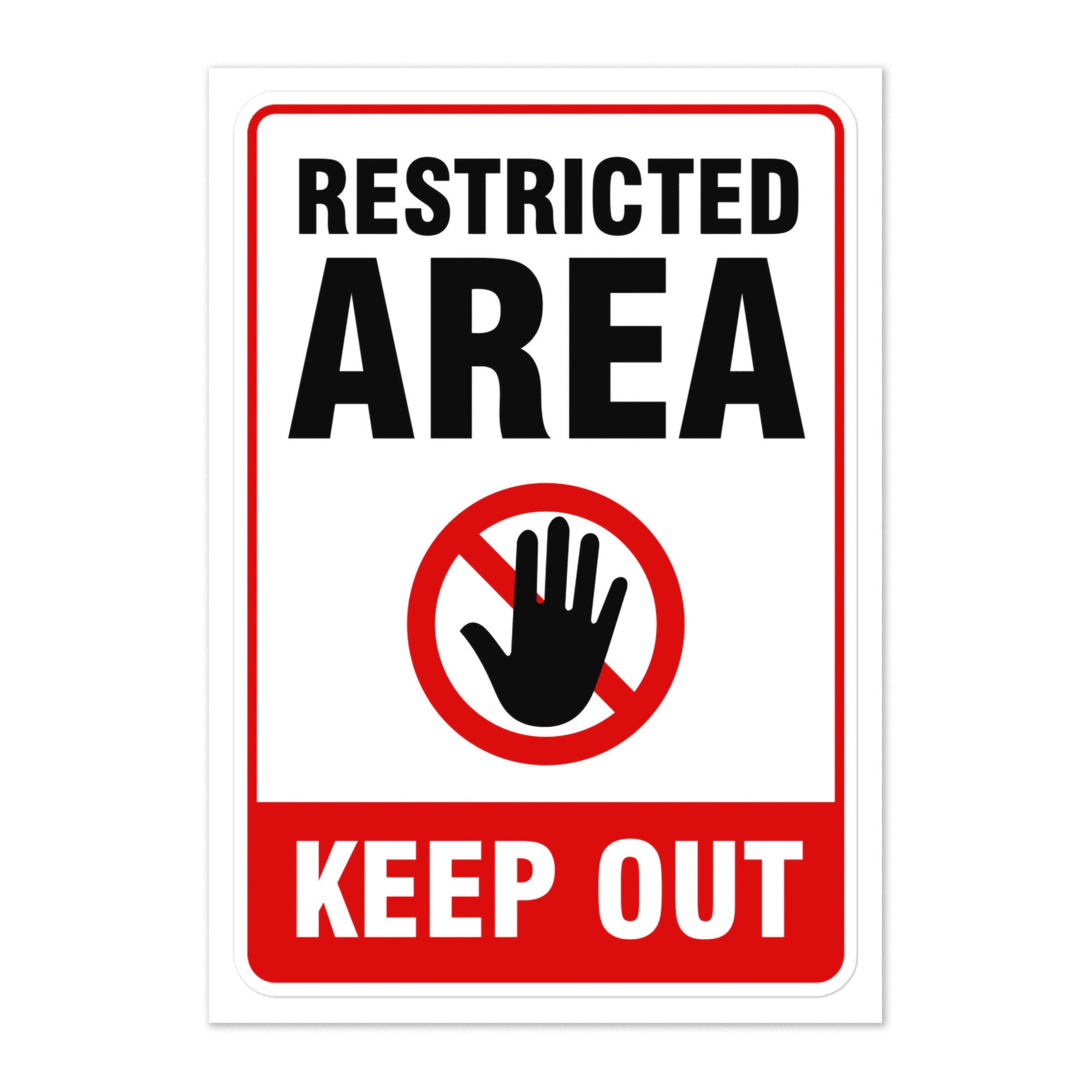 Restricted Area Keep Out Large Sticker 5.83″×8.27″