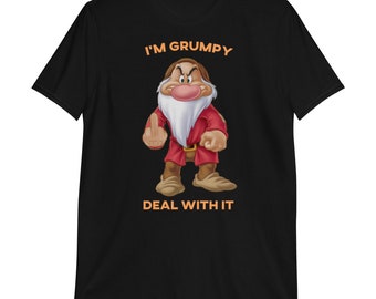 Grumpy Dwarf Cartoon Shirt, Funny Graphic Unisex Tee