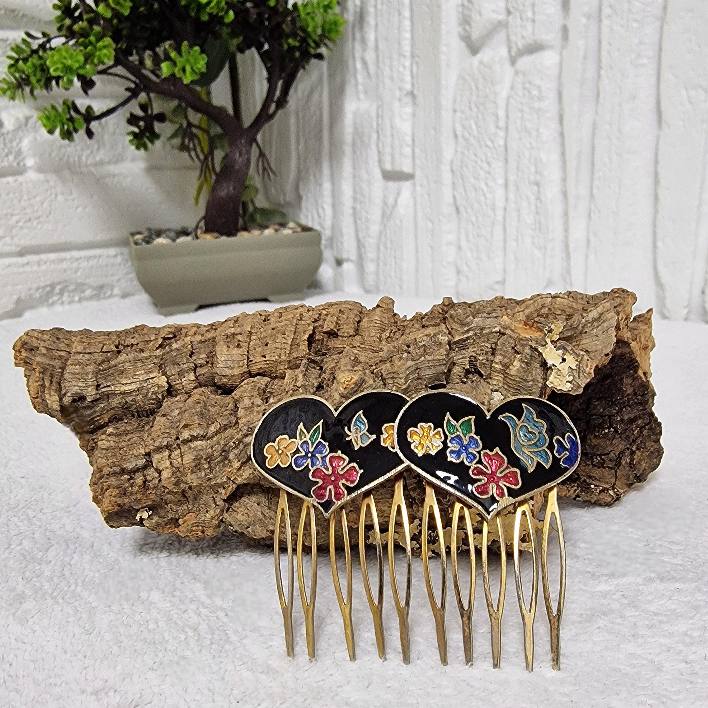 Cloisonne Butterfly Comb - Etsy display picture 3