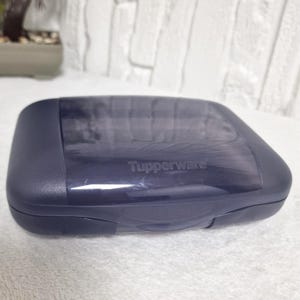 Vintage Tupperware Sandwich Keeper Box 4646A-1 – Translucent Purple Lunch Container – Retro Food Storage – 2000s Travel Bento Box -
