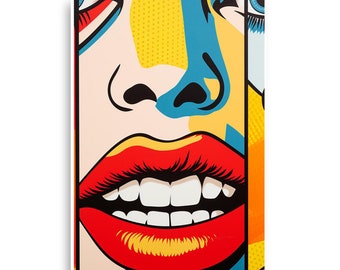 Colorful Pop Art Woman Poster, Trendy Home Decor