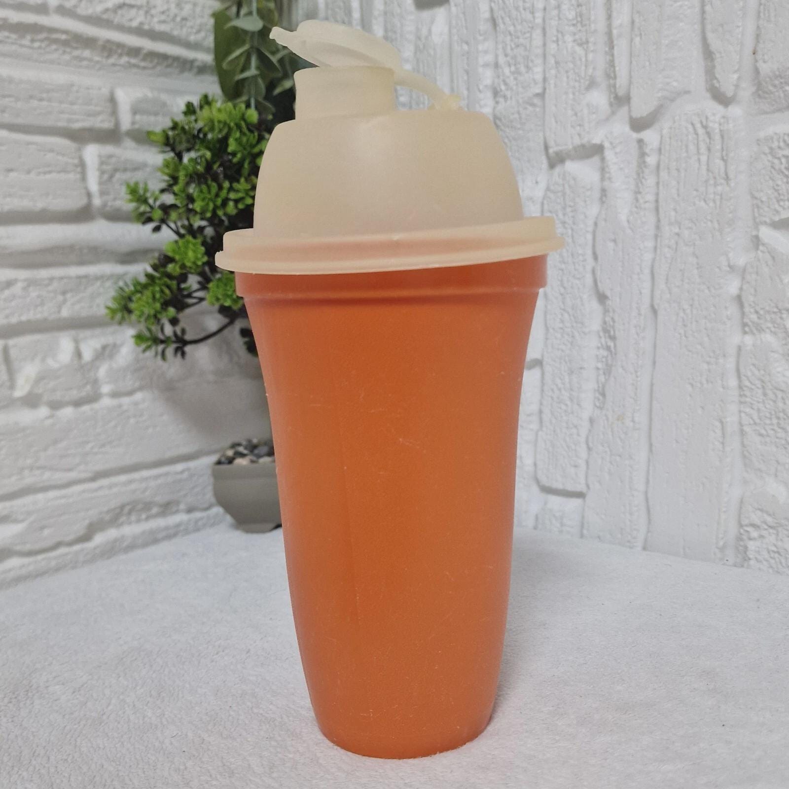 Shaker Tupperware Vintage Orange 80's - 20cm - Pour Vinaigrette, Crème, Cocktails