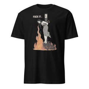 魔女の燃えるグラフィックTシャツ - ユニセックスの芸術的デザイン