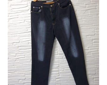 Vintage Koffer Men’s Dark Wash Jeans Size 36x33 Denim Pants Classic Fit Black