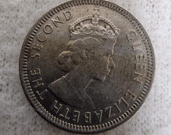 1953年 マラヤ イギリス領ボルネオ 10セント硬貨 – エリザベス2世女王