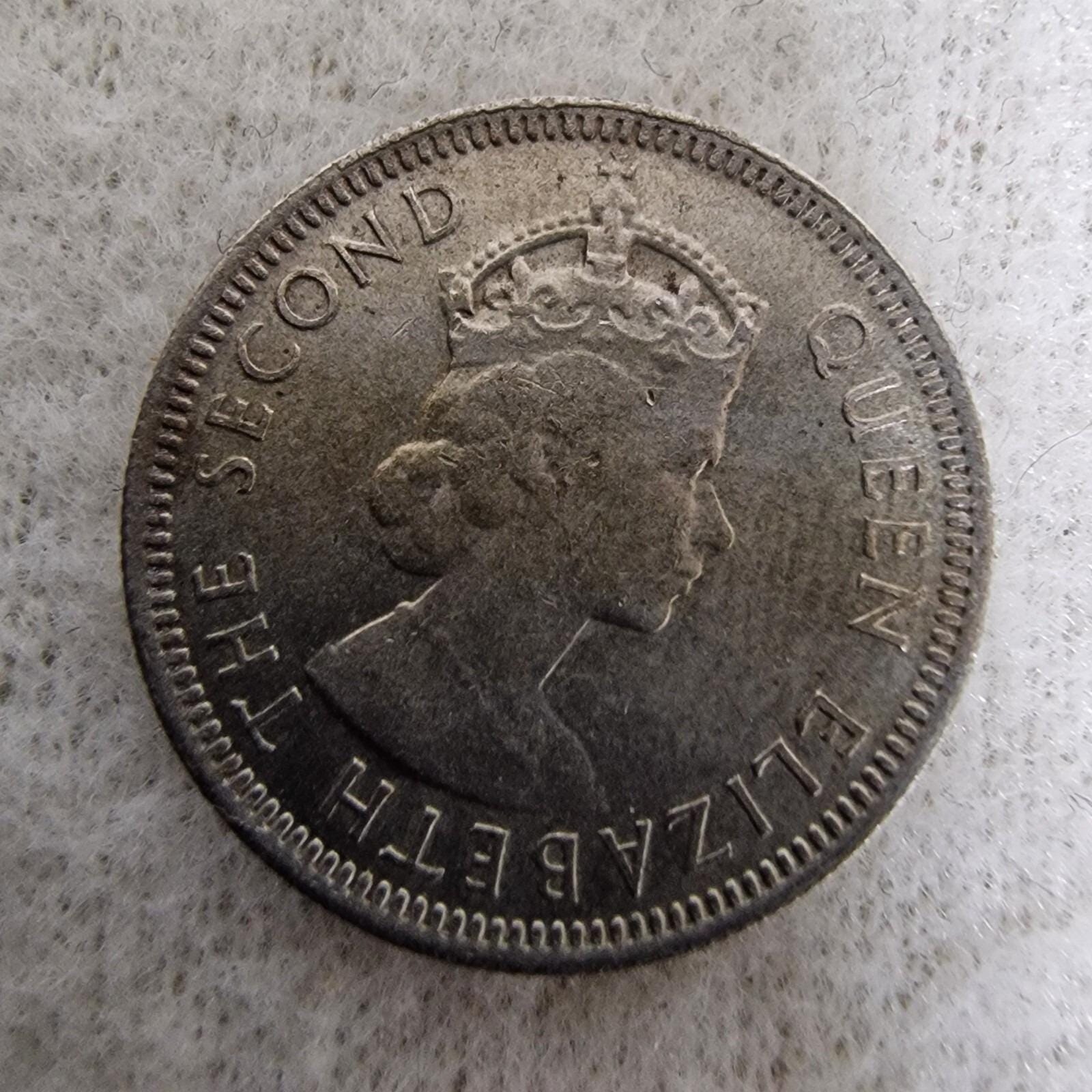 1953年 マラヤ イギリス領ボルネオ 10セント硬貨 – エリザベス2世女王