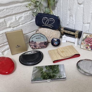 Vintage Accessories: Compact Mirrors, Cloisonné Pillbox, Lipstick Case, Manicure Sets, Jewelry Pouch,  11 Unique Items , Rare Find, Gift Box