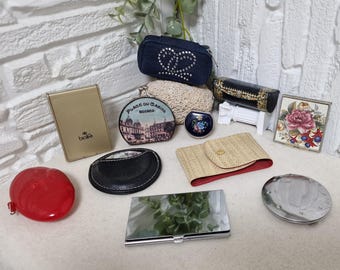 Vintage Accessories: Compact Mirrors, Cloisonné Pillbox, Lipstick Case, Manicure Sets, Jewelry Pouch,  11 Unique Items , Rare Find, Gift Box