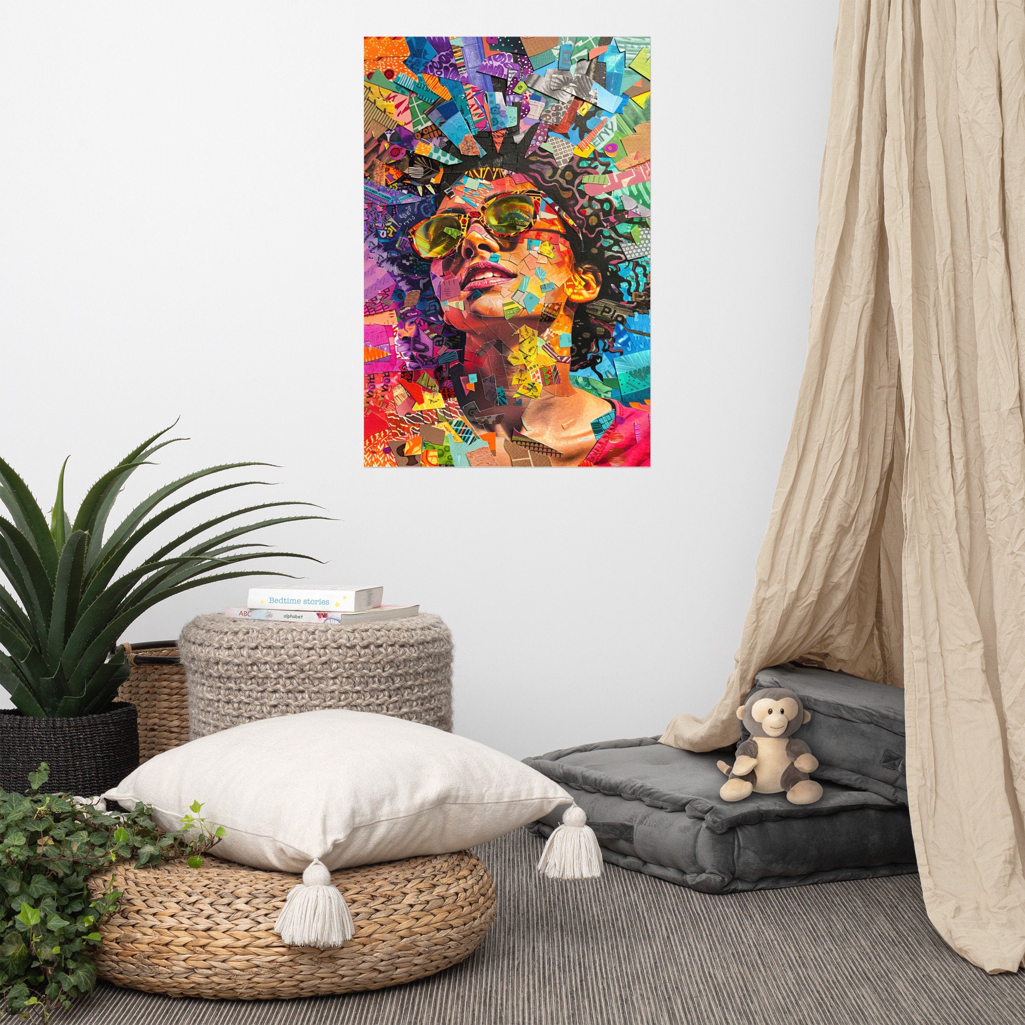 Autism Awareness Art Poster | Colorful Collage Portrait - Etsy