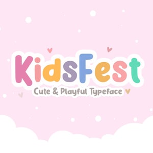 Kidsfest フォント、クラフト フォント、ディスプレイ フォント、かわいいフォント、太字フォント、Procreate フォント、Cricut フォント、クラフター向けフォント、Cricut 向けフォント、キッズ フォント