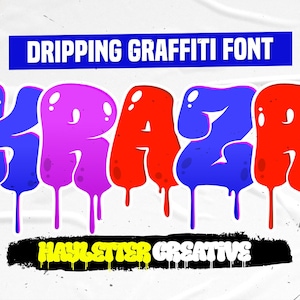 グラフィティ フォント Krazr バブル フォント、Procreate フォント、Cricut フォント、ドリップ フォント、滴り落ちるフォント グラフィティ バブル、グラフィティ レター、アルファベット グラフィティ