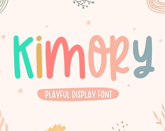 Kimory Font, Crafty Font, Display Font, Cute Font,Bold Font,Procreate Font,Cricut Fonts,Fonts forCrafters,Fonts for Cricut, Kids Font,Quirky