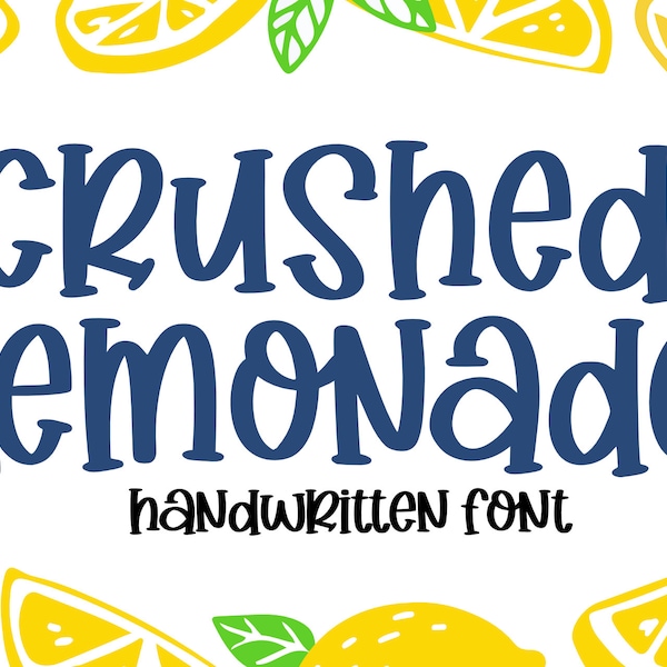 Cute Lemonade Font Kid Crafty Font Cute Font, Procreate Font, Cricut Fonts, Fonts for Crafters, Fonts for Cricut, Fun Font, Display Font