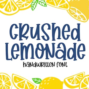 Crushed Lemonade Font Kid Crafty Font Carattere carino, Font Procreate, Font Cricut, Font per artigiani, Font per Cricut, Font divertente, Font di visualizzazione