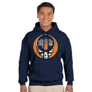 NY Knicks Grateful Dead Hoodie - Vintage Steal Your Face Sweatshirt - Unisex Stylish Sportswear