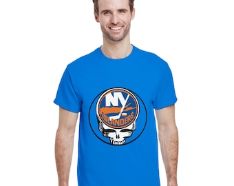 Grateful Dead Steal Your Face T-Shirt - NY Islanders Logo Tee - Classic Cotton Casual Wear
