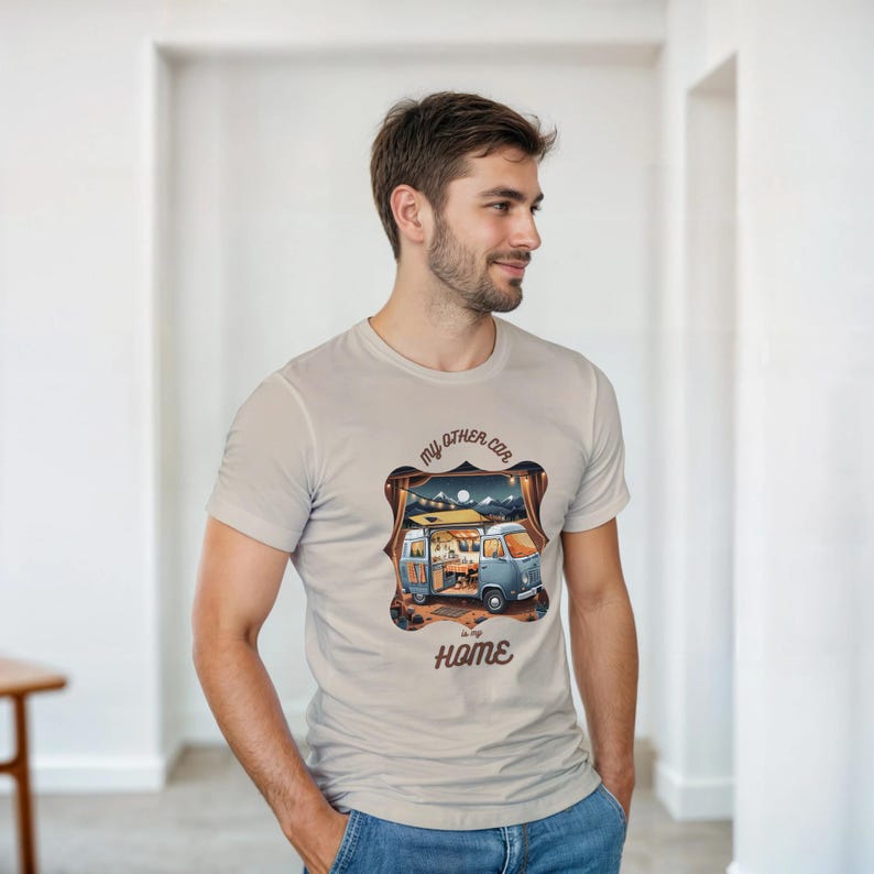 My Other Car Is My Home Funny Van Life T-Shirt – Minimalist Nomad Tee image 1