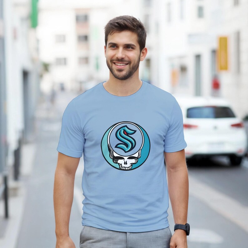 Grateful Dead SYF T-Shirt with NHL Seattle Kraken Logo - Heavyweight Cotton Tee image 2