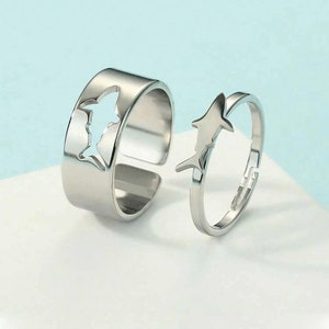 Stainless Steel Shark Shaped Openwork Ring, Fashionable Adjustable Finger  Ring