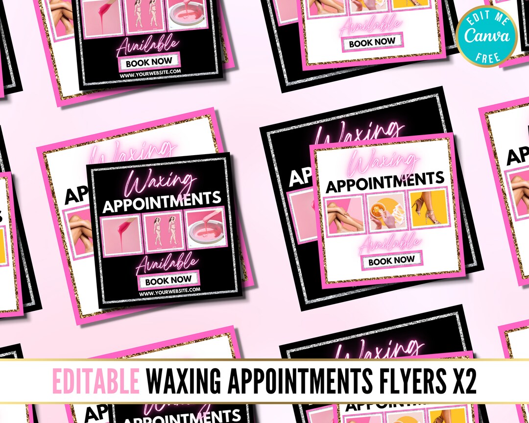 Waxing Flyers Wax Appointments Waxing Eflyer Body Wax Etsy